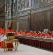 VATICAN CITY (Vatican City State (Holy See)), 07/05/2025.- A cardinal reads the oath before the start of the conclave to elect a new Pope in the Sistine chapel at the Vatican City, 07 May 2025. (Papa, Cardenal) EFE/EPA/VATICAN MEDIA HANDOUT HANDOUT EDITORIAL USE ONLY/NO SALESHANDOUT EDITORIAL USE ONLY/NO SALES
